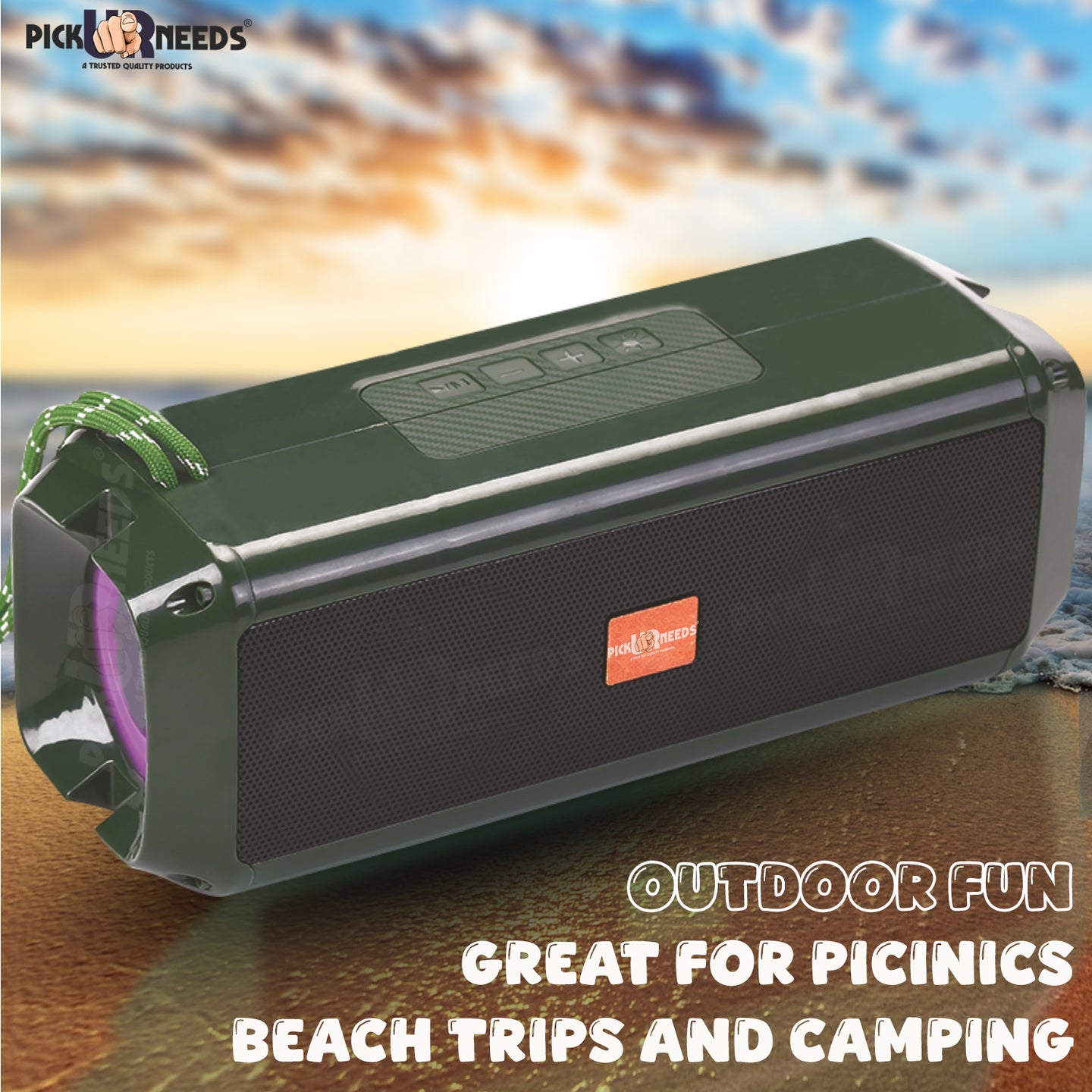 Pick Ur Needs Mini Wireless Soundbar System With RGB Disco Light TF Card / USB / Radio Support 10 W Bluetooth Speaker  (White, 5.0 Channel)